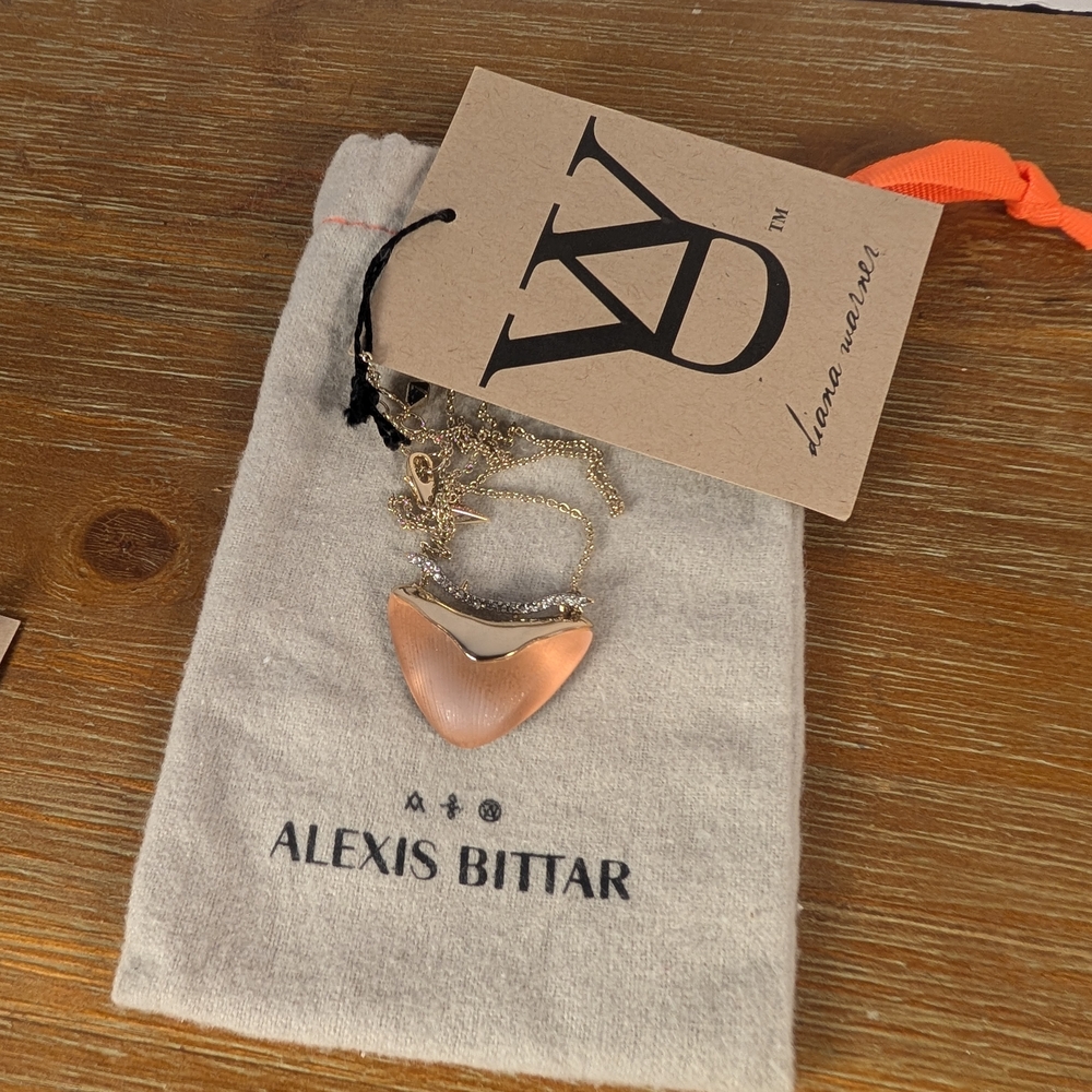 Alexis Bittar Peach Enamel Pendant Necklace